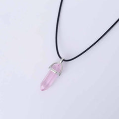 Hexagonal Column Quartz Necklaces Pendant