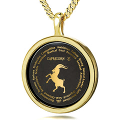 Capricorn Necklaces for Lovers of the Zodiac 24k Gold Inscribed