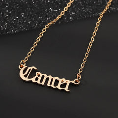 Retro Zodiac English Letter Alphabet Necklaces