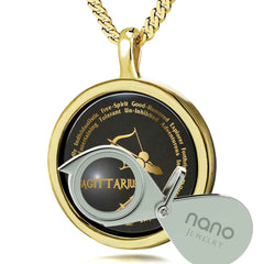 Sagittarius Necklaces for Lovers of the Zodiac 24k Gold Inscribed