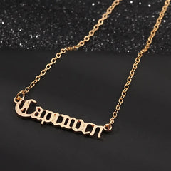 Retro Zodiac English Letter Alphabet Necklaces