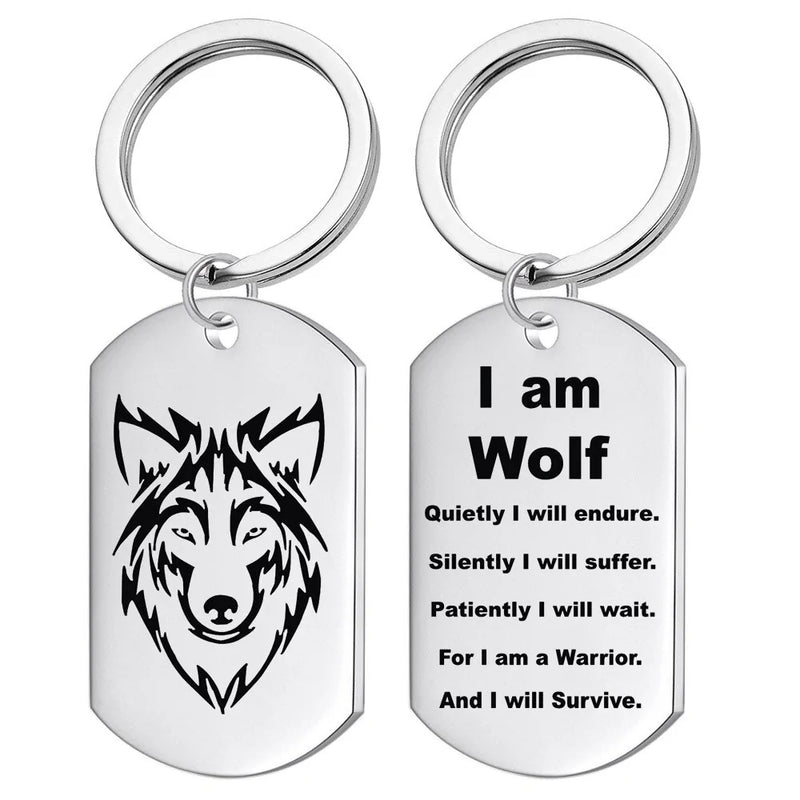 Wolf Military Dog Tag Pendant Necklaces