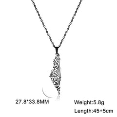 Unisex Stainless Steel Hollow Map Necklaces